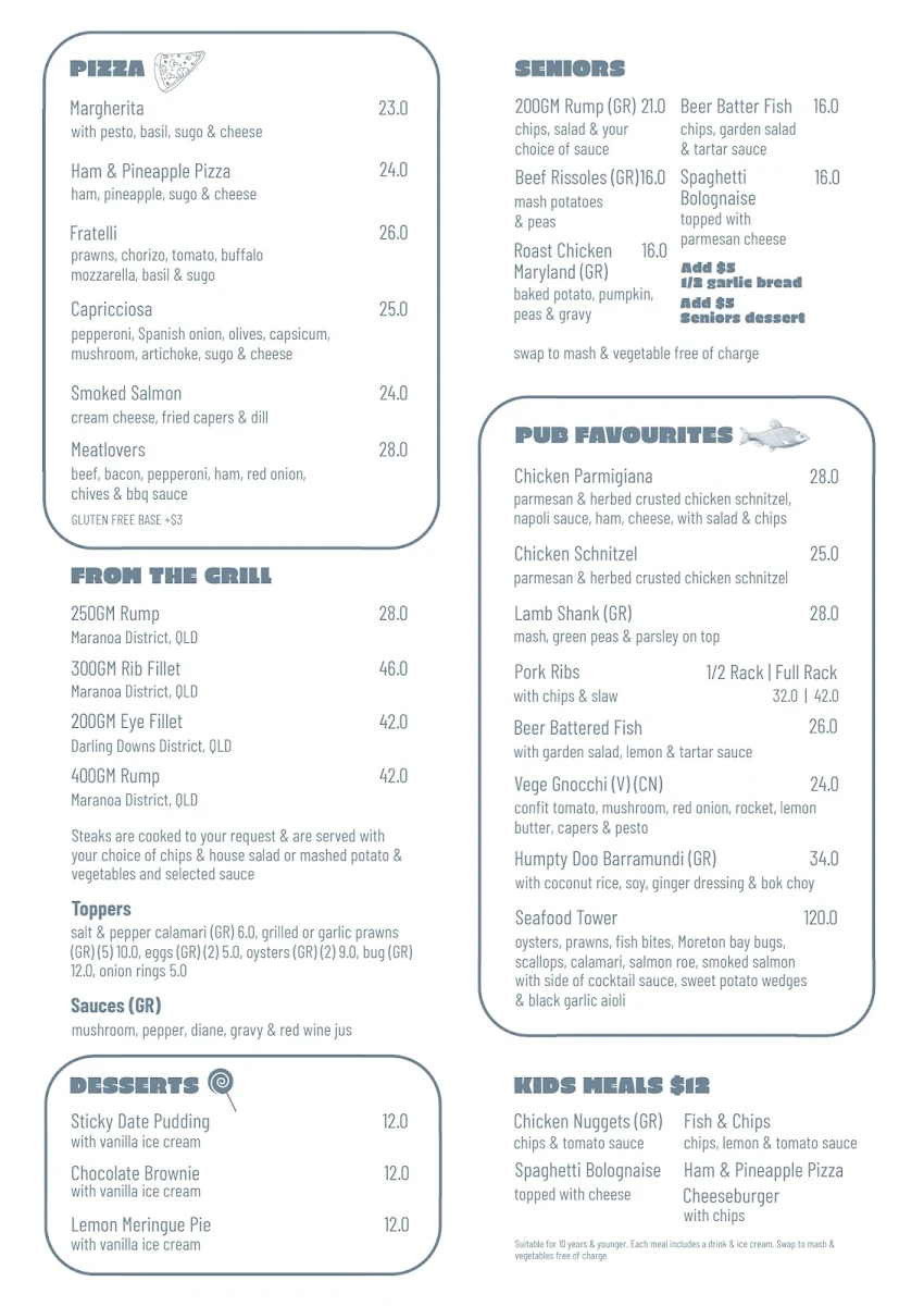 Menu, Alexandra Headlands Hotel