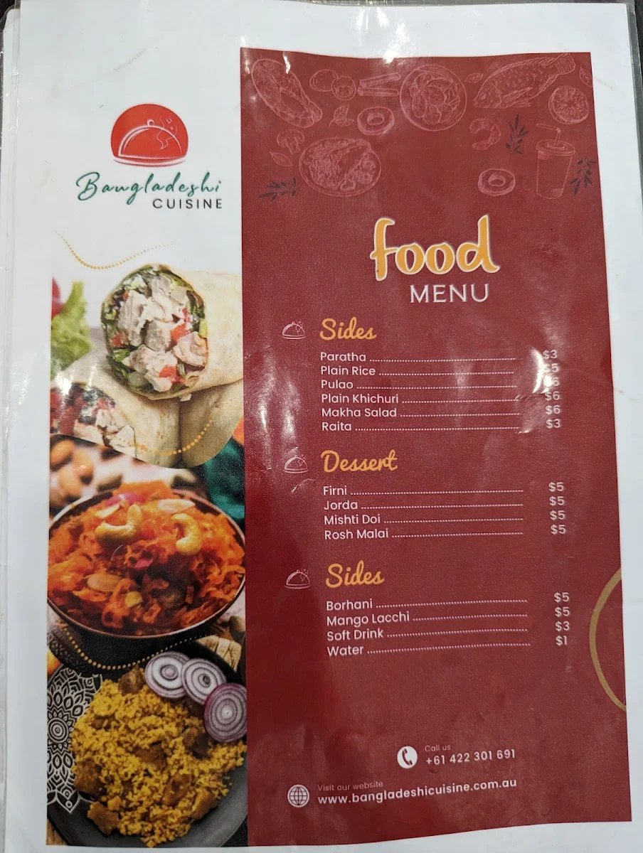 Menu, Bangladeshi Cuisine