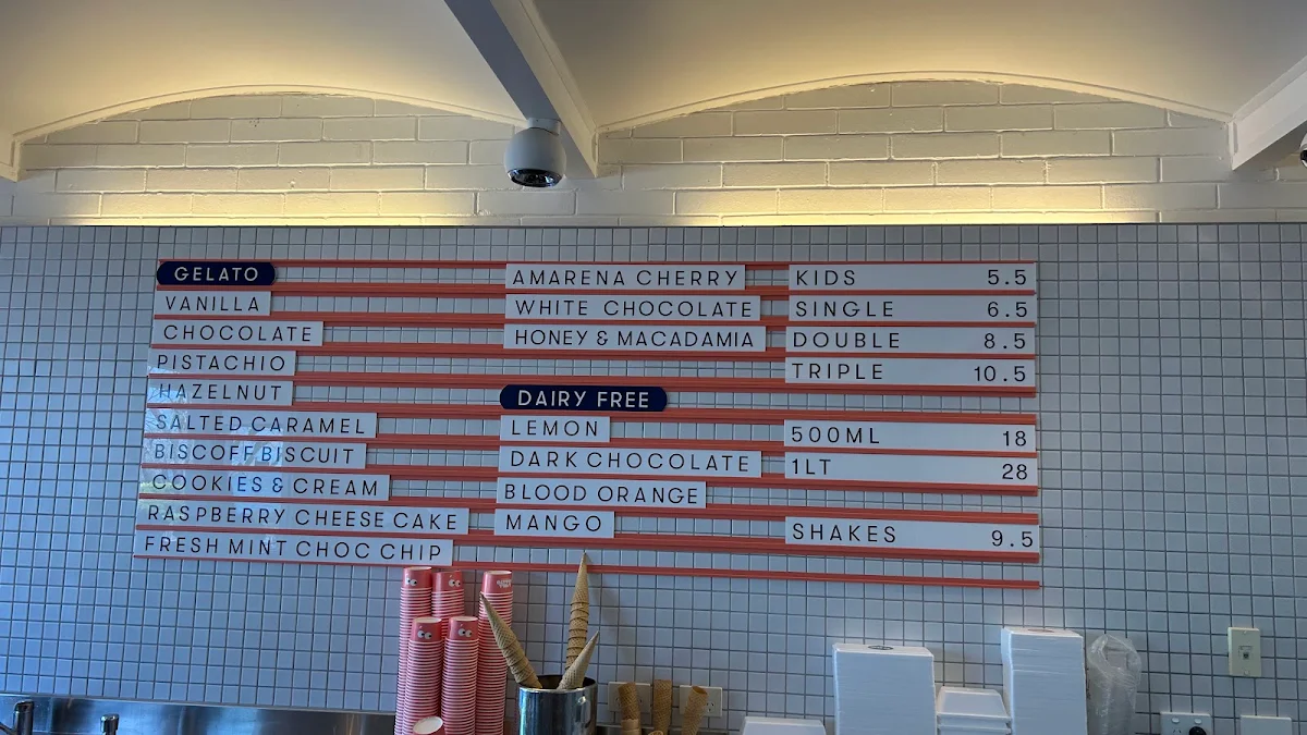 Menu, Isola Gelato