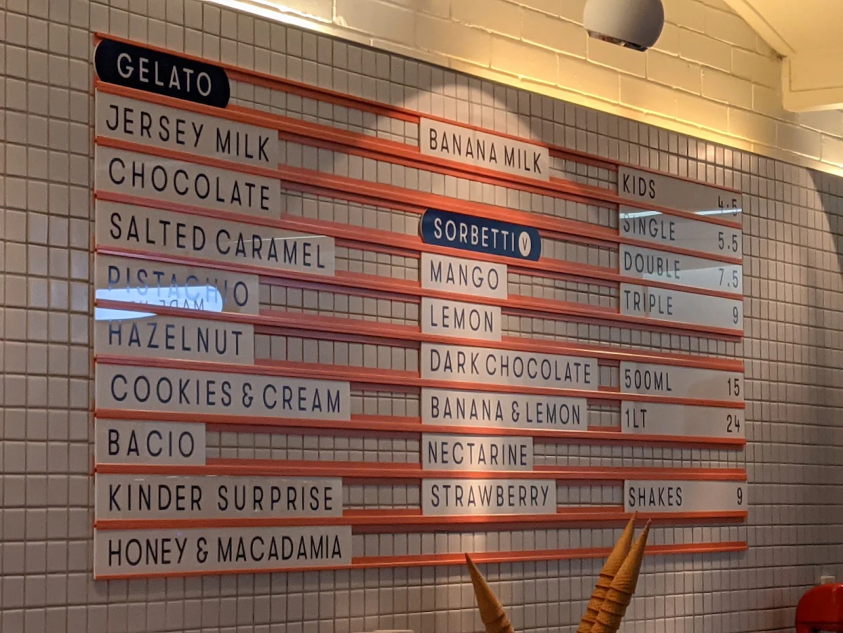 Menu, Isola Gelato