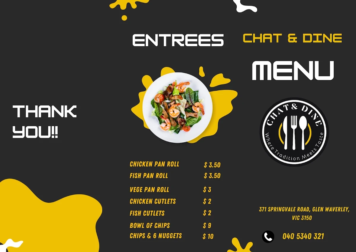 Menu, Chat & Dine