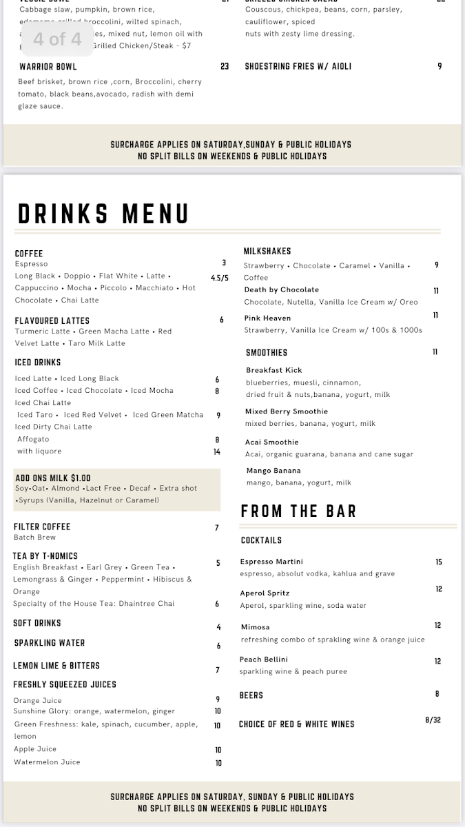 Menu, Basket Brothers