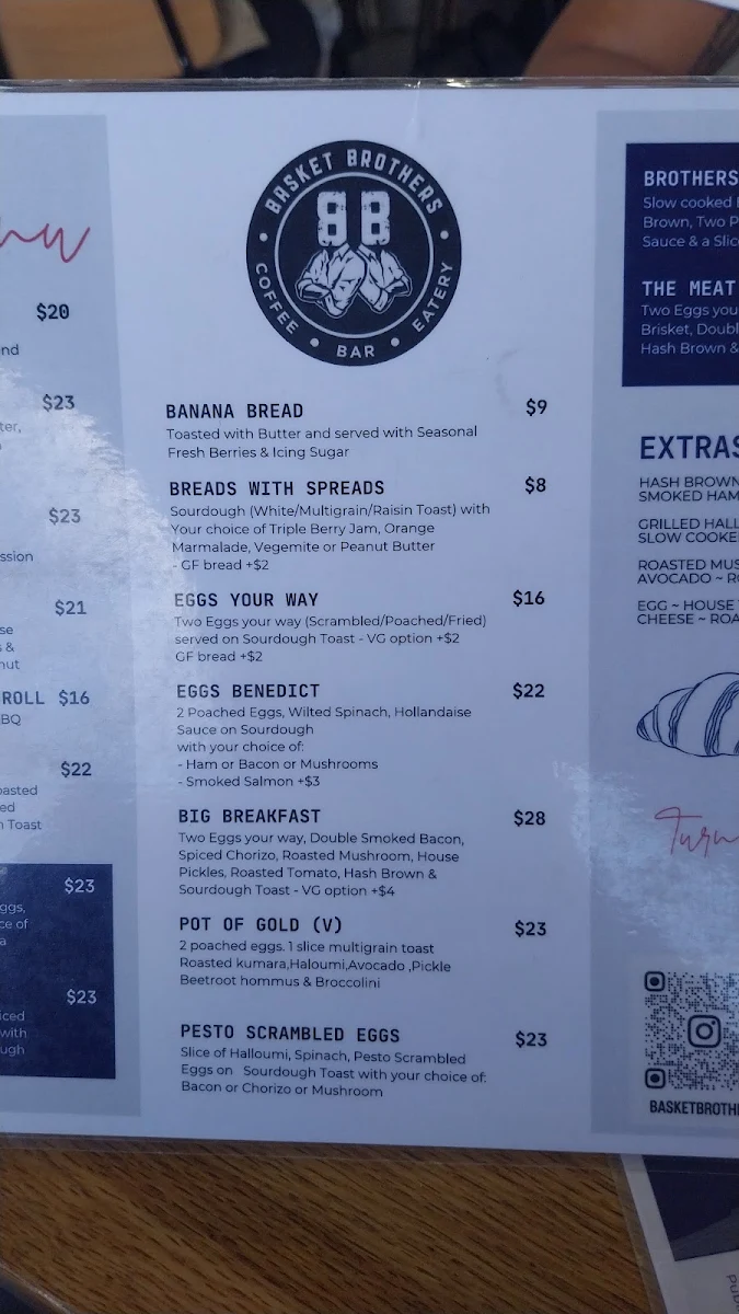 Menu, Basket Brothers
