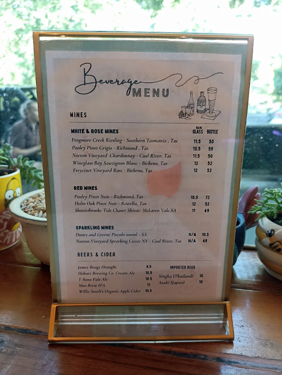 Menu, Monsoon Launceston