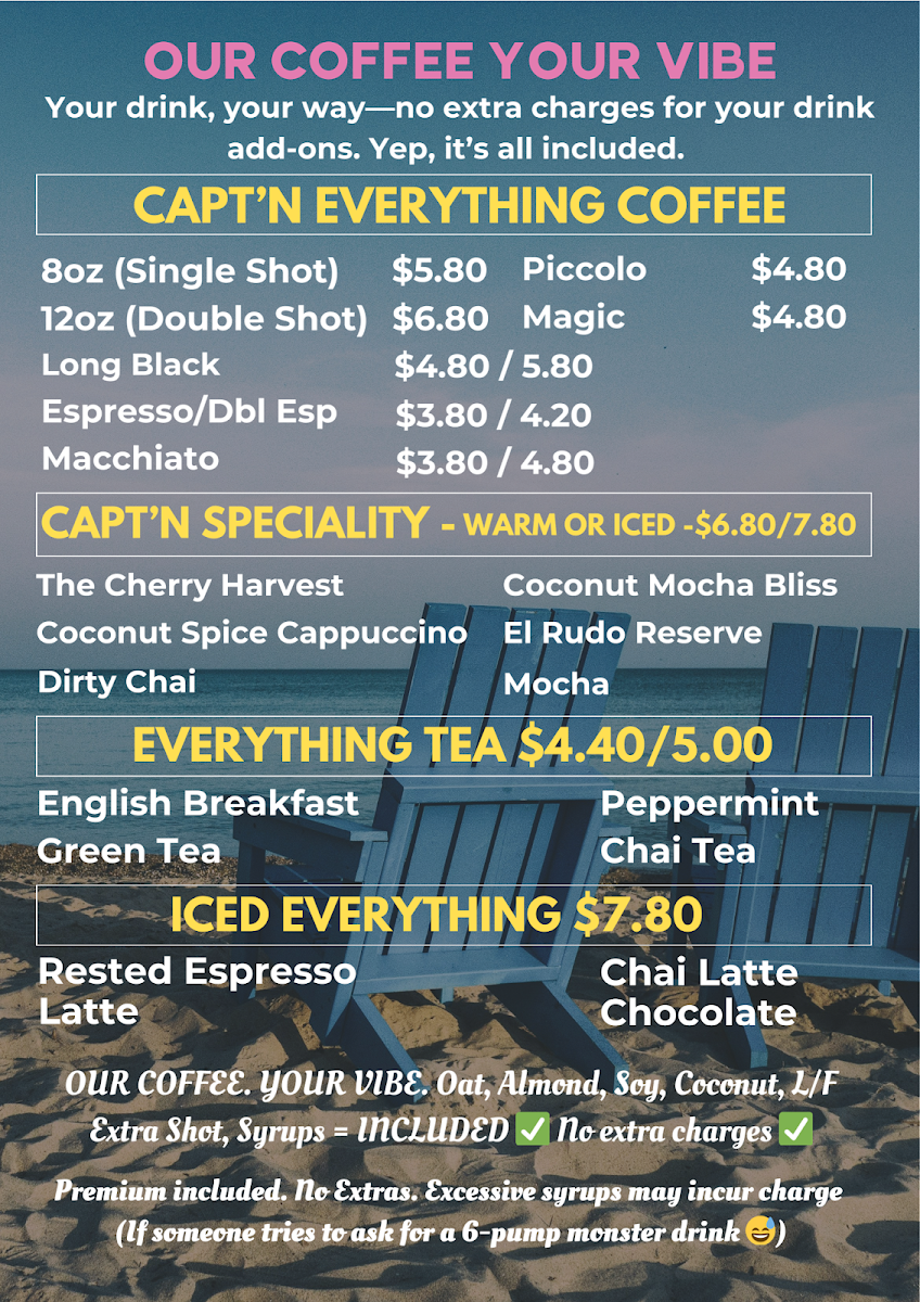 Menu, CAPTN BREW