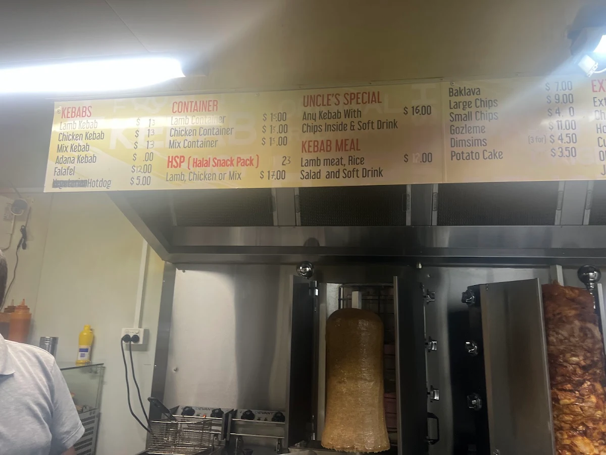 Menu, Uncles Kebabs