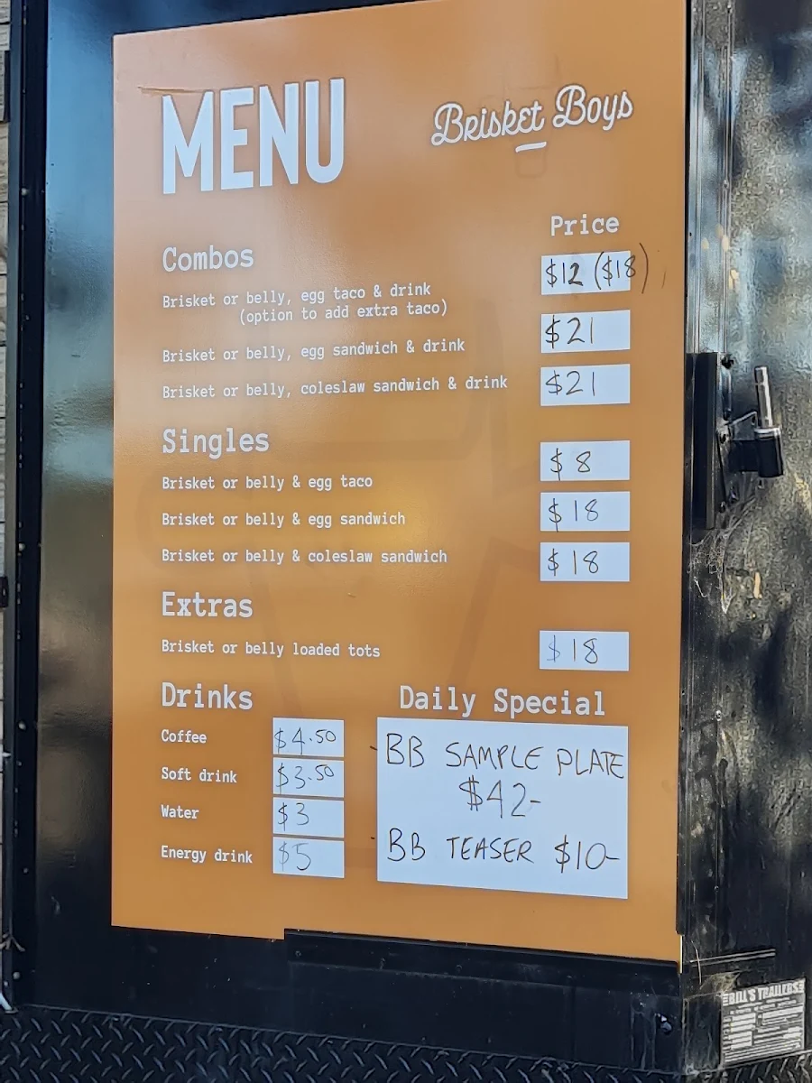Menu, Brisket Boys North Penrith