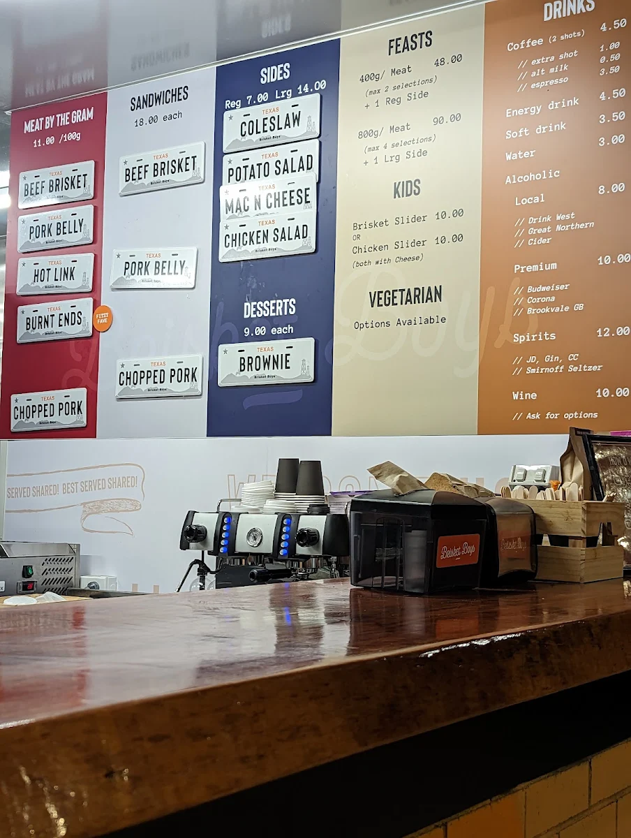Menu, Brisket Boys North Penrith