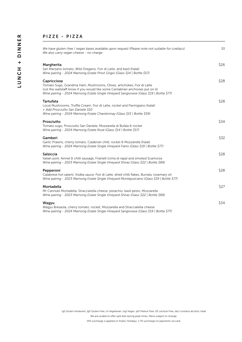 Menu, Cucina 3064