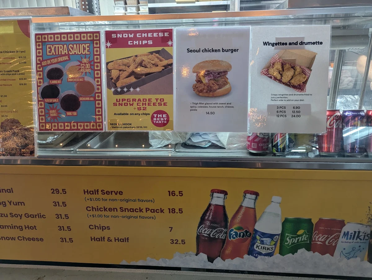 Menu, Seoul Chook