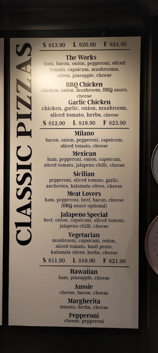 Menu, Foresto Pizza