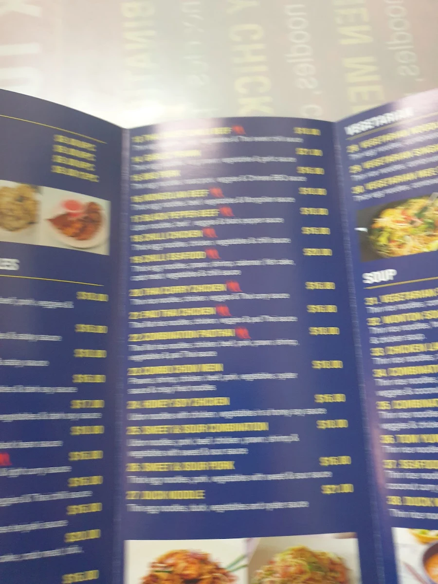 Menu, Flavour Noodle Bar
