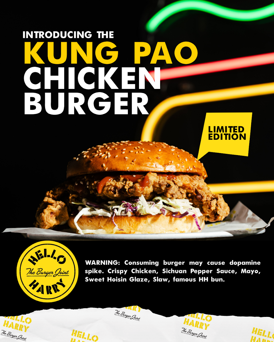 Menu, Hello Harry The Burger Joint (Castle Hill)