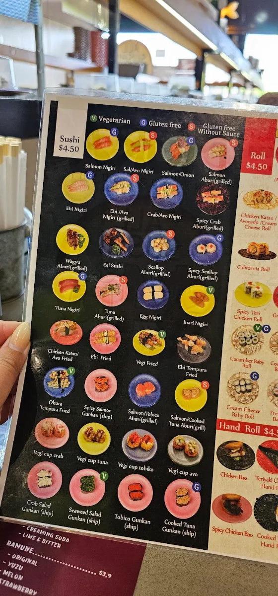 Menu, Mura Conveyor Sushi