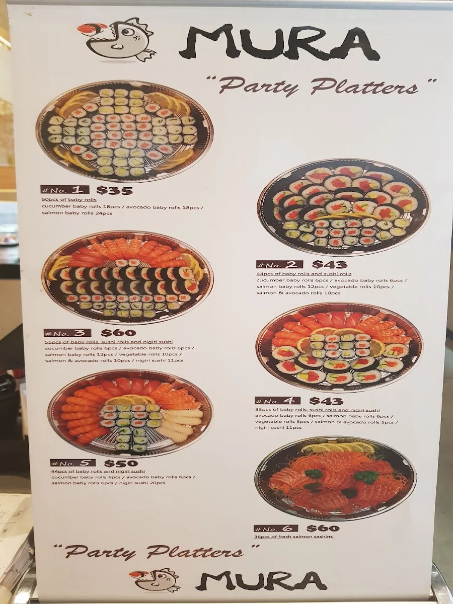 Menu, Mura Conveyor Sushi