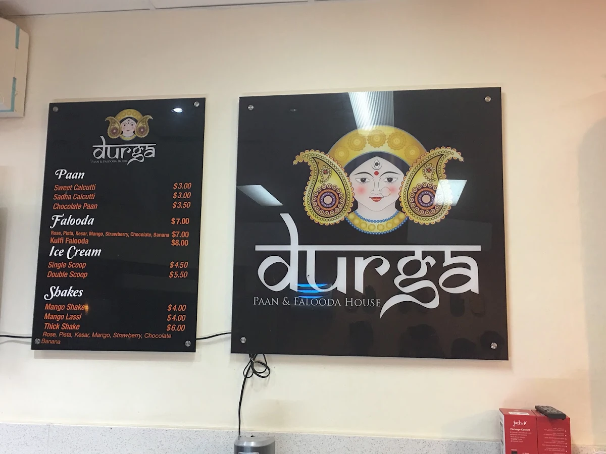 Menu, Durga's Paan & Falooda House
