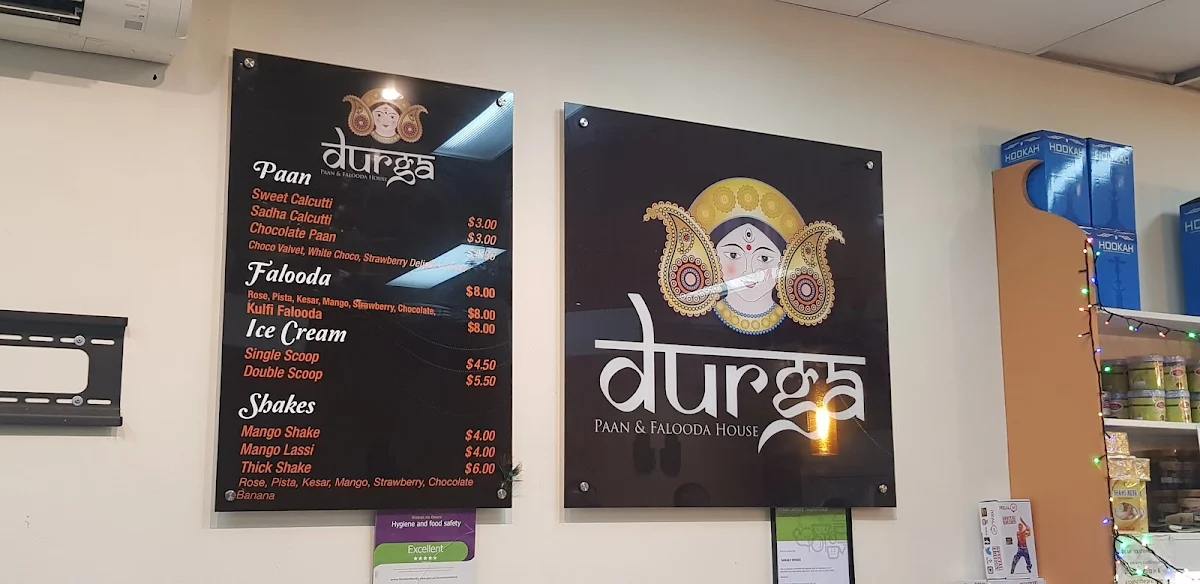 Menu, Durga's Paan & Falooda House
