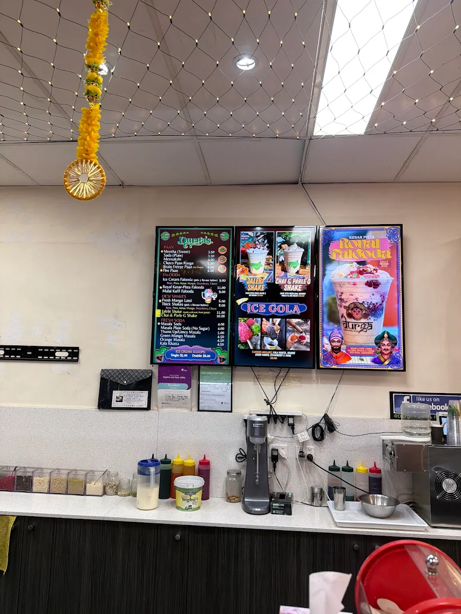 Menu, Durga's Paan & Falooda House