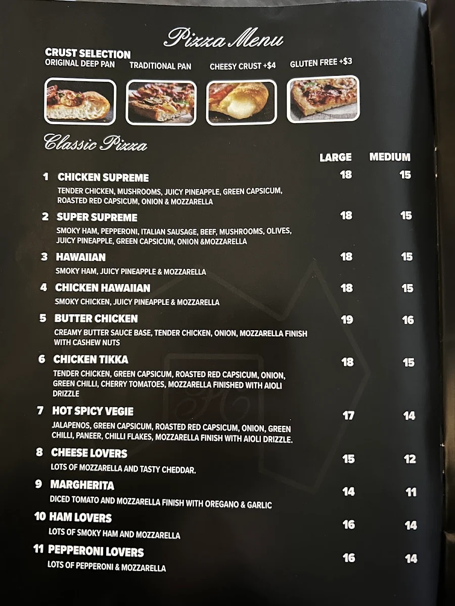 Menu, Pearl Continental Restaurant
