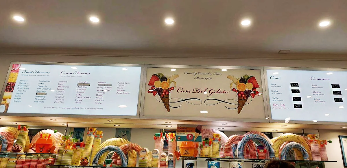 Menu, Casa Del Gelato