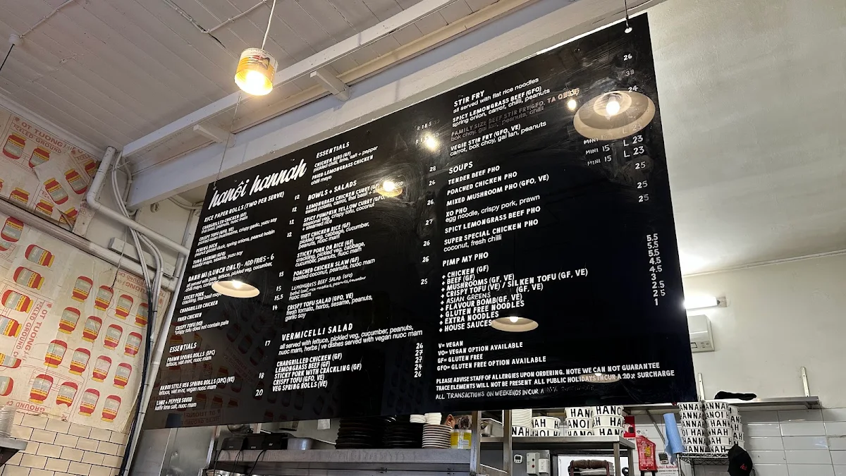 Menu, Hanoi Hannah Windsor
