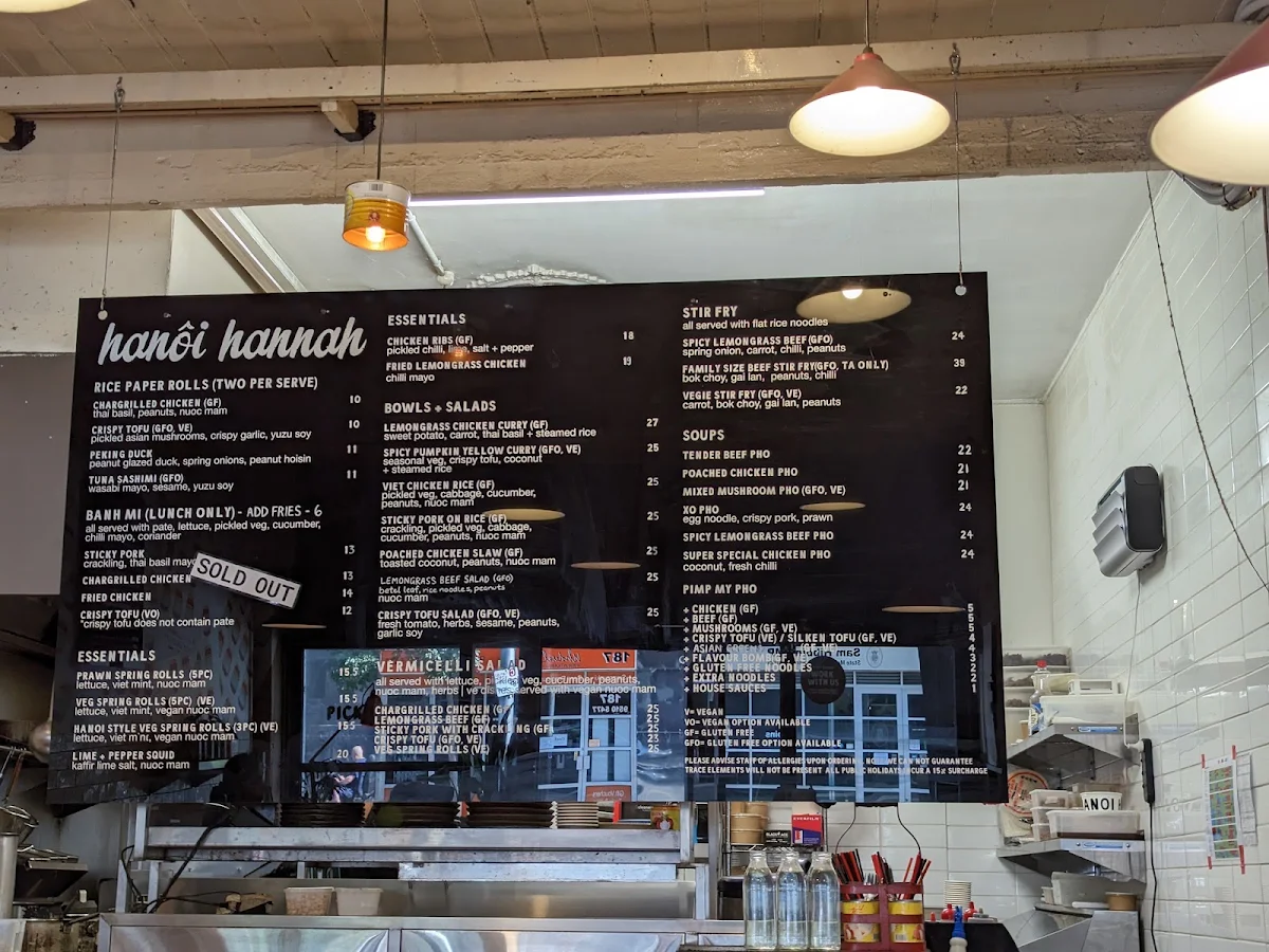 Menu, Hanoi Hannah Windsor
