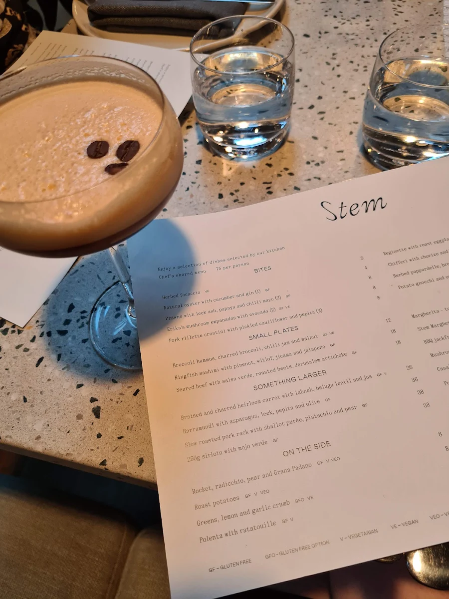 Menu, Canopy Bar
