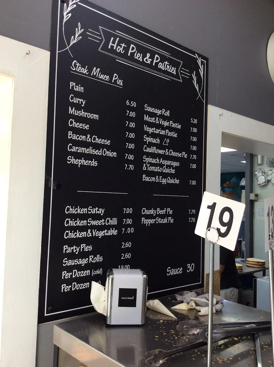 Menu, Allans Bakery & Cakes