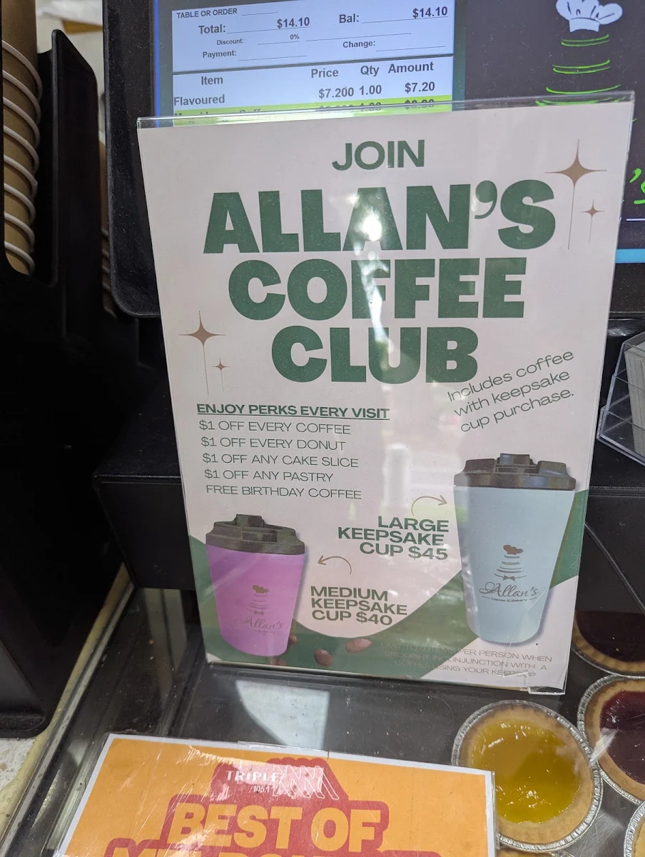 Menu, Allans Bakery & Cakes