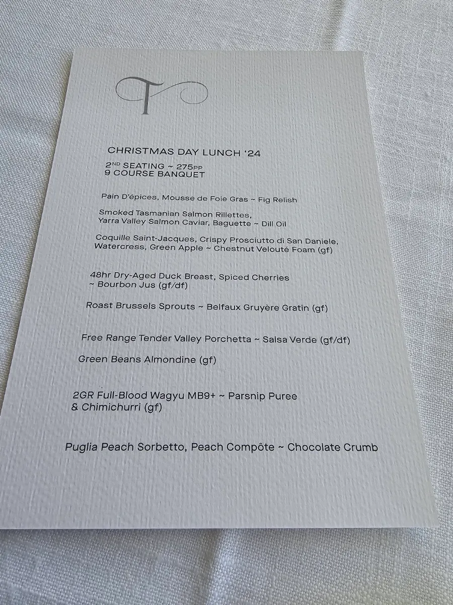 Menu, Tillerman Seafood Restaurant