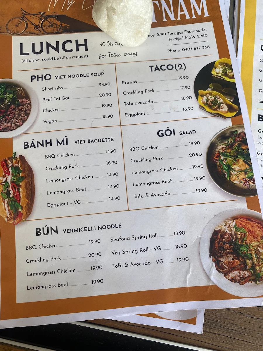 Menu, My Little Vietnam