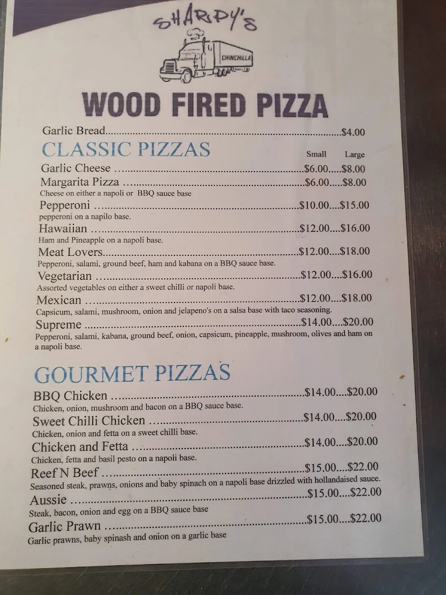 Menu, Charleys Creek Cafe