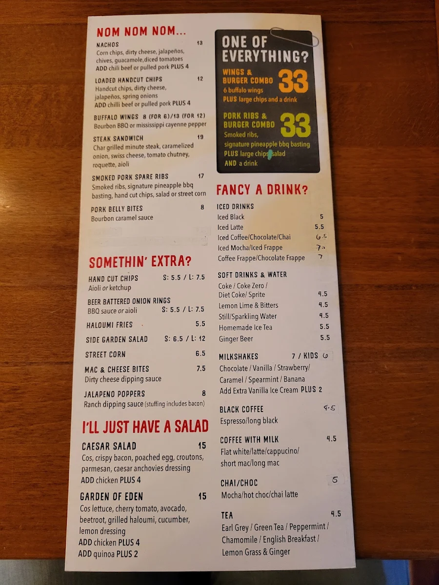 Menu, 8 Napkins Burger