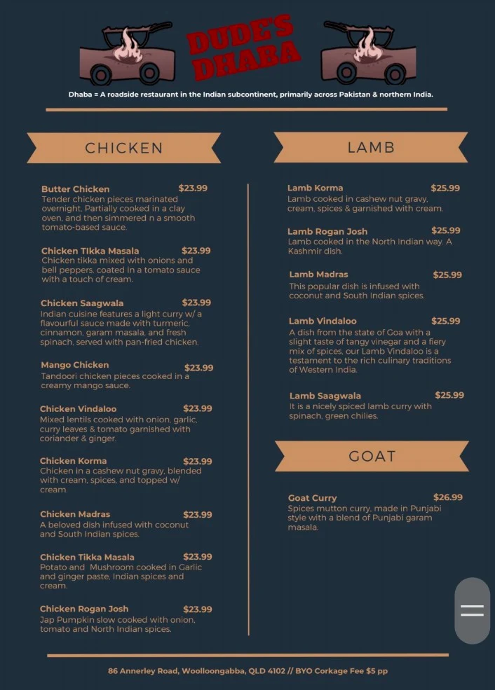 Menu, Saffron Cuisine - Indian Restaurant & Function Centre, Woolloongabba