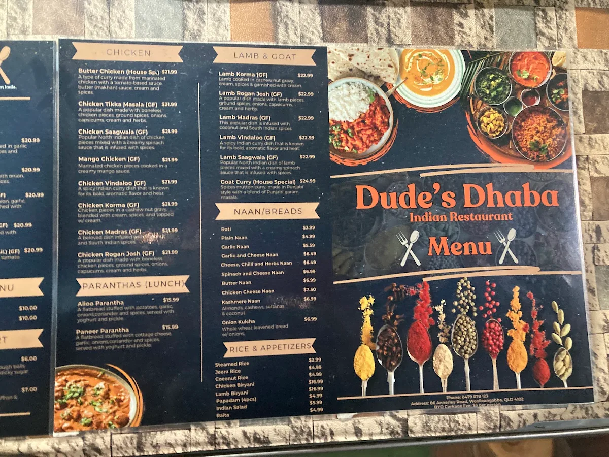 Menu, Saffron Cuisine - Indian Restaurant & Function Centre, Woolloongabba