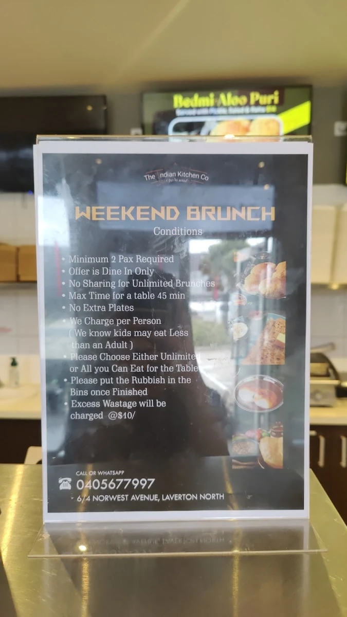 Menu, The Indian Kitchen co