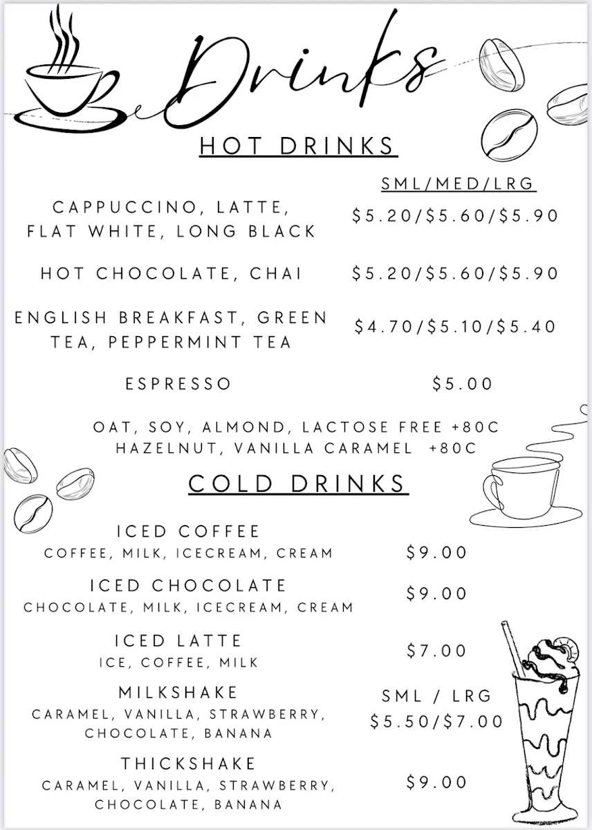 Menu, KJS CLUB CAFE
