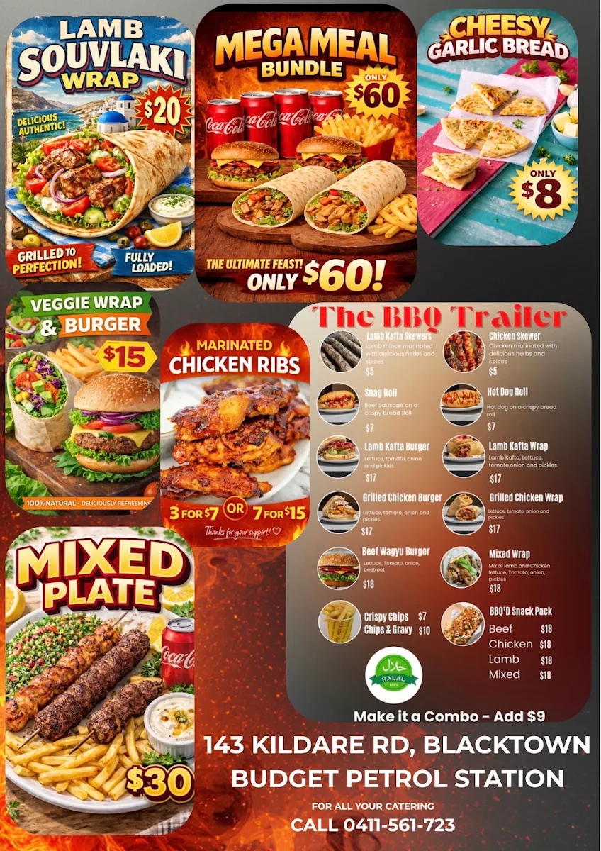 Menu, The BBQ Trailer