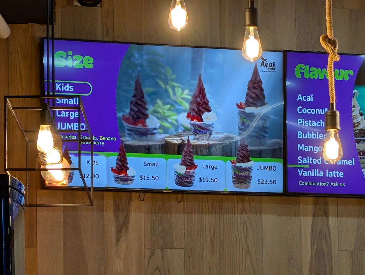 Menu, Açaí Junky Hurstville