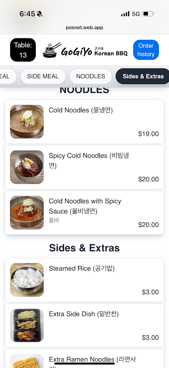 Menu, GoGiYo Korean BBQ