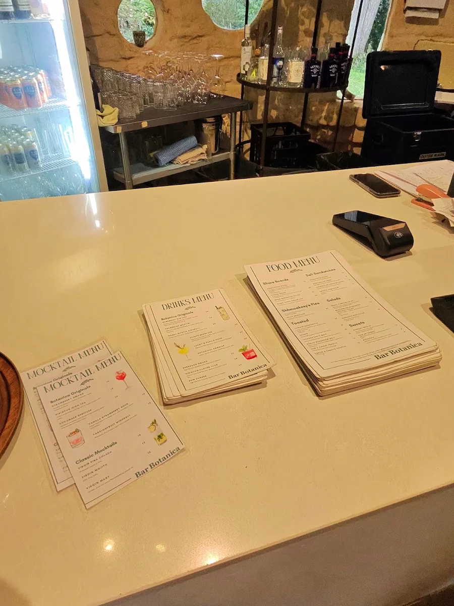 Menu, Bar Botanica