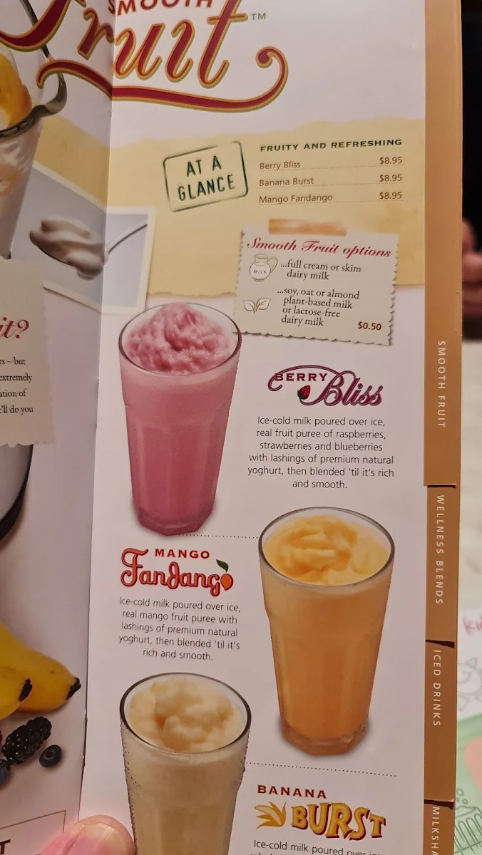 Menu, Dôme Café - Manning