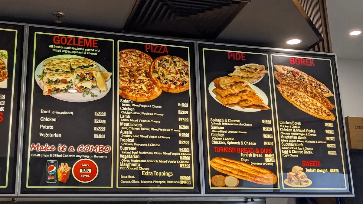 Menu, Kardinya Kebab House