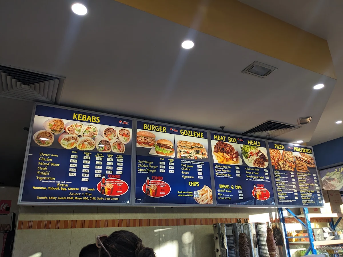 Menu, Kardinya Kebab House