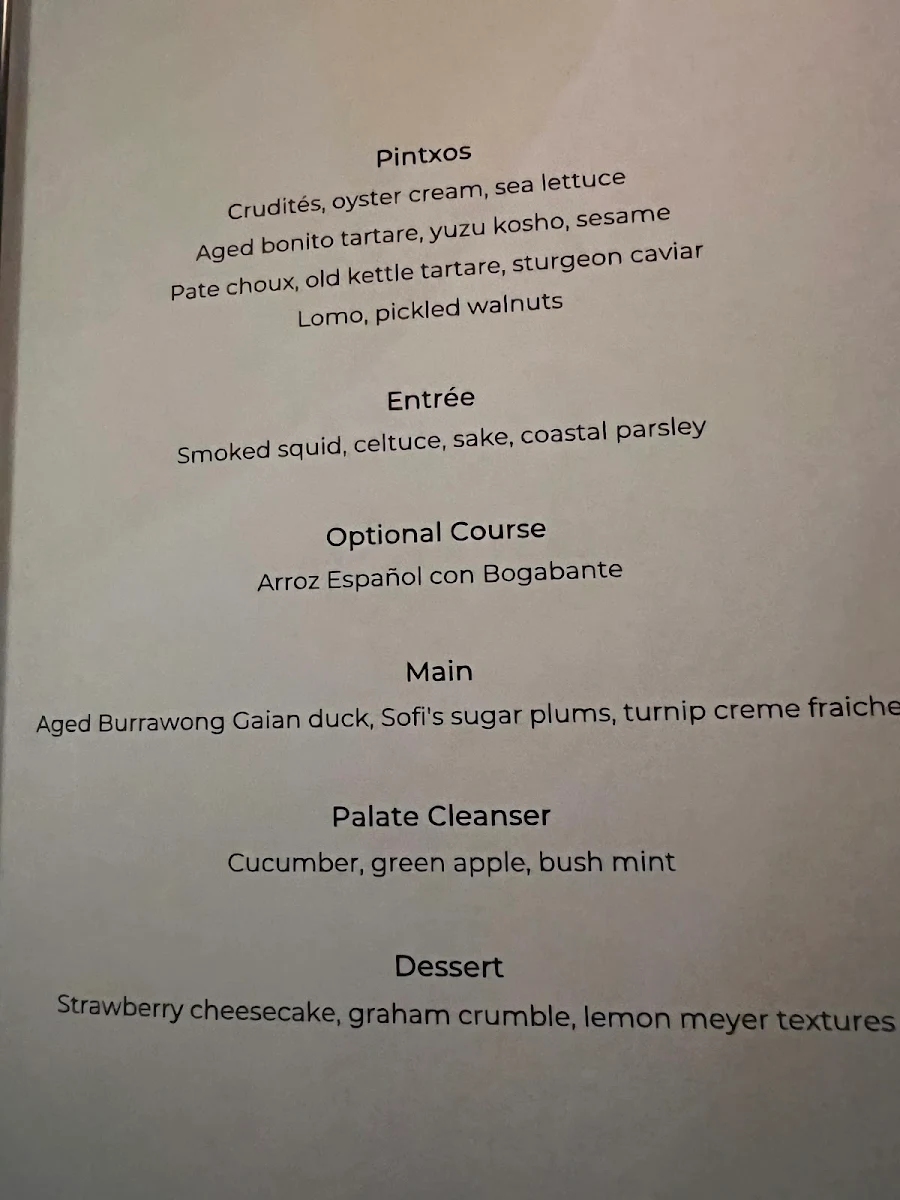 Menu, Tower Lodge Restaurant