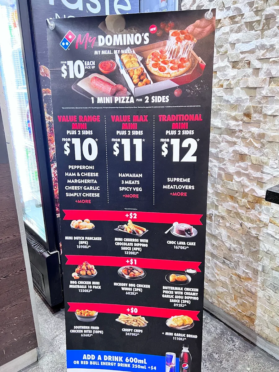 Menu, Domino's Pizza Carlton (VIC)