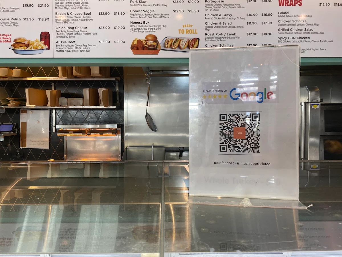 Menu, The Honest Chicken (Cherrybrook)