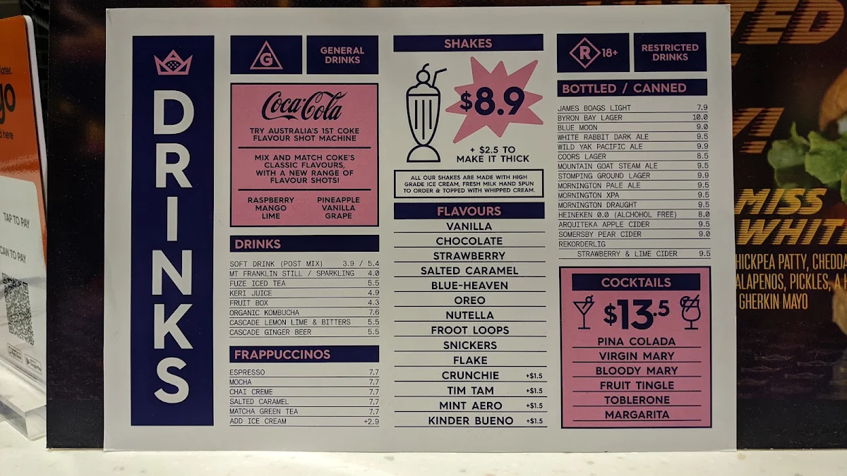Menu, Royal Stacks Emporium