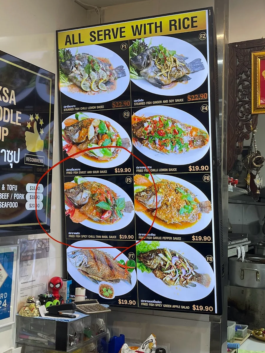 Menu, Yummy Thai Food