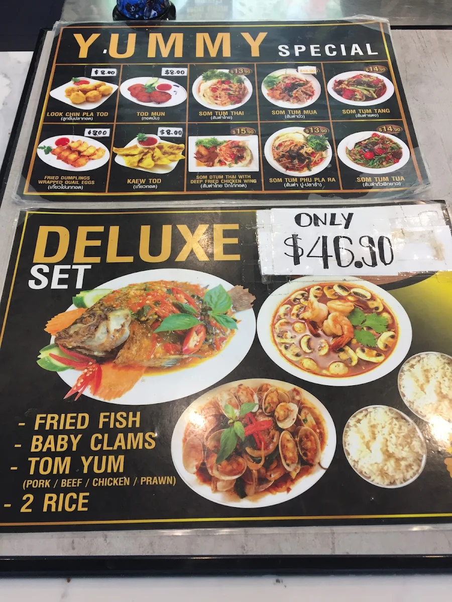 Menu, Yummy Thai Food